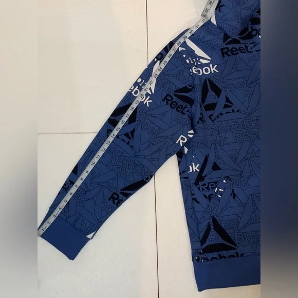 Reebok Mens 2XL Hoodie Unwind White Blue - Picture 6 of 11